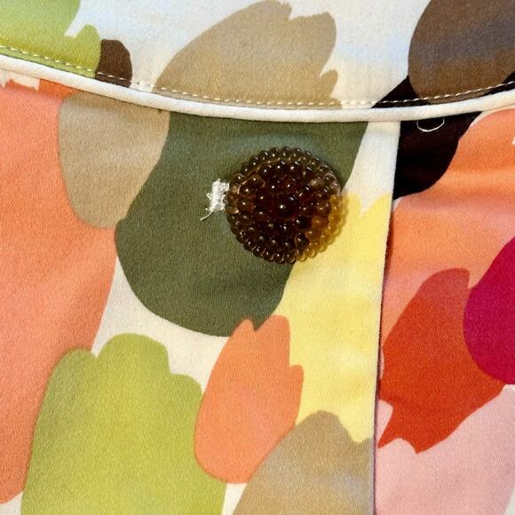 Y2K Talbots Pleated Tulip Print Floral Skirt Sz 12P Side Zip Preppy Cottagecore - Picture 4 of 10